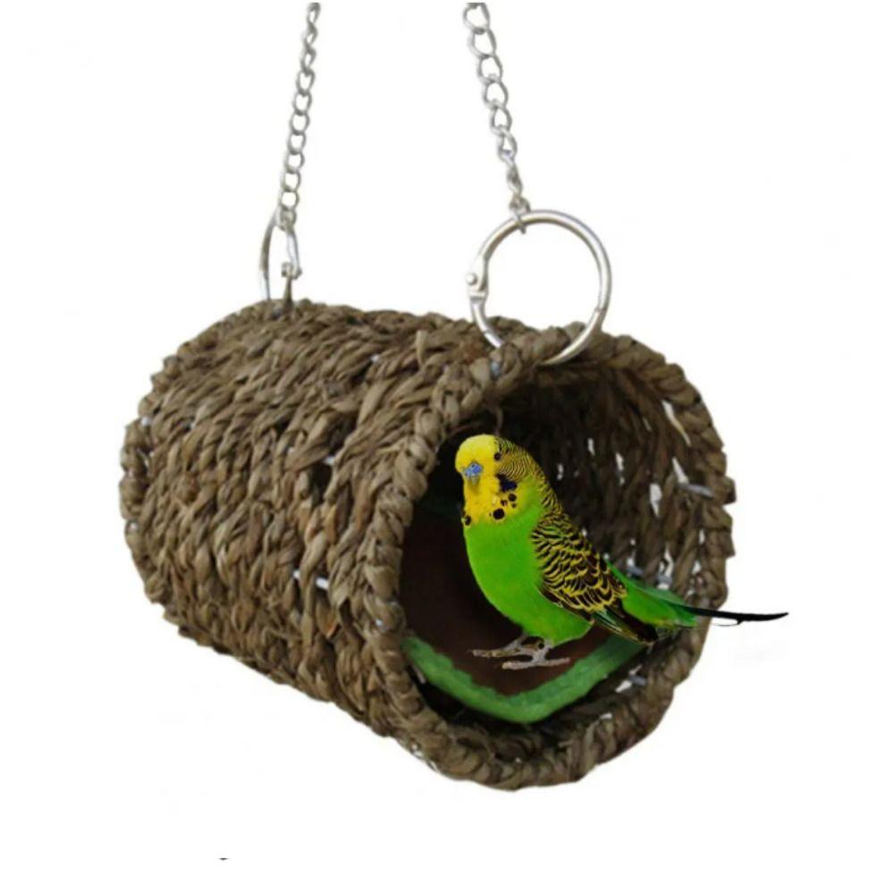 Natural Grass Hamster Hammock Grass Weaved Bird Tunnel Bed Grass Tunnel Hammock  Sleeping