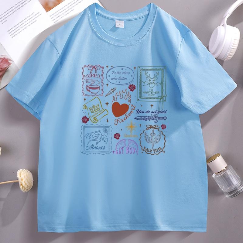 Vintage Throne of Glass Acotar Tshirt Casual Darkness Graphic Tees Round Neck Comfortable Printed T Shirt Unisex Unisex Clothes