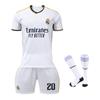 Real Madrid Vinicius Jr. Kids Football Jersey Set White Breathable Polyester Sportswear for Training & Match