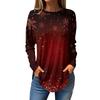 Women's Loose Round Neck Christmas Print Long Sleeve T-Shirt Top Pullover