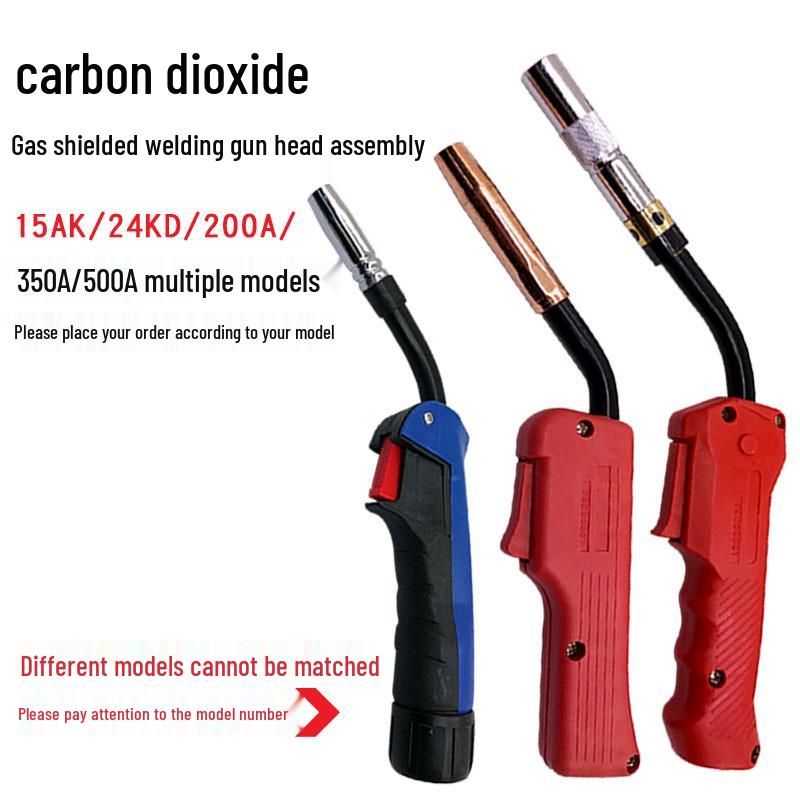 15AK Gas Shielded Welding Torch Head Assembly, 200A/350A/500A, Plastic Handle