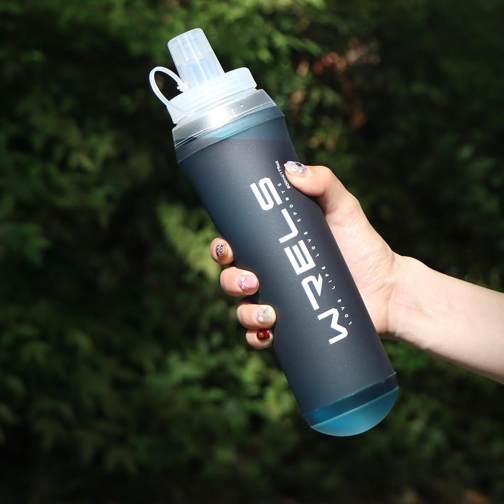 Soft Flask, 500ml Large Mouth Hydration Bottle, Foldable, Made of TPU, Green, for Running, Trail Running, Trekking, Marathons, and Mountaineering.