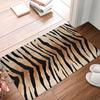 Siberian Tiger Fur Pattern Doormat, Realistic Wild Animal Print Anti-Slip Mat for Kitchen Bathroom Living Room Entrance Floor