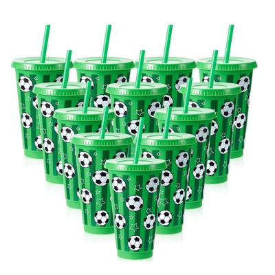 1/6/12Pcs 710ML Plastic Football Cup 24oz Football Themed Tumbler Reusable Drinking Bottle Game Day Sports Football Party Essentials Fan Gift