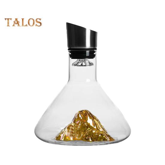 Skleněný karafa na víno s provzdušňovačem Nerezová filtrace 12kanálová provzdušňování Kapacita 1600 ml Ručně vyrobená karafa na červené víno na láhve vína