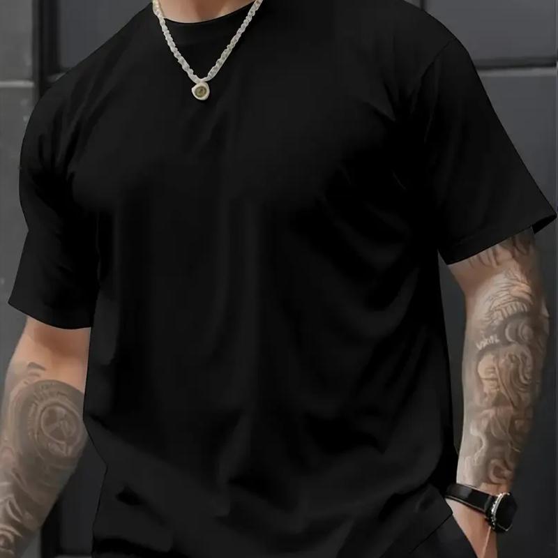 New Summer Men's Fashion T-shirt Personality Basic Versatility Printed Men's T-shirt Top