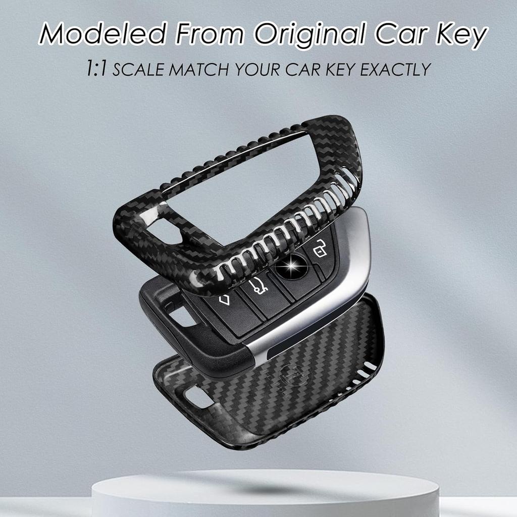 Key Fob Cover for BMW 2 Series 4 Series I4 M2 X4M 2024 Smart Key  Carbon Fiber Key Fob Case Shell Protector for BMW Smart Key