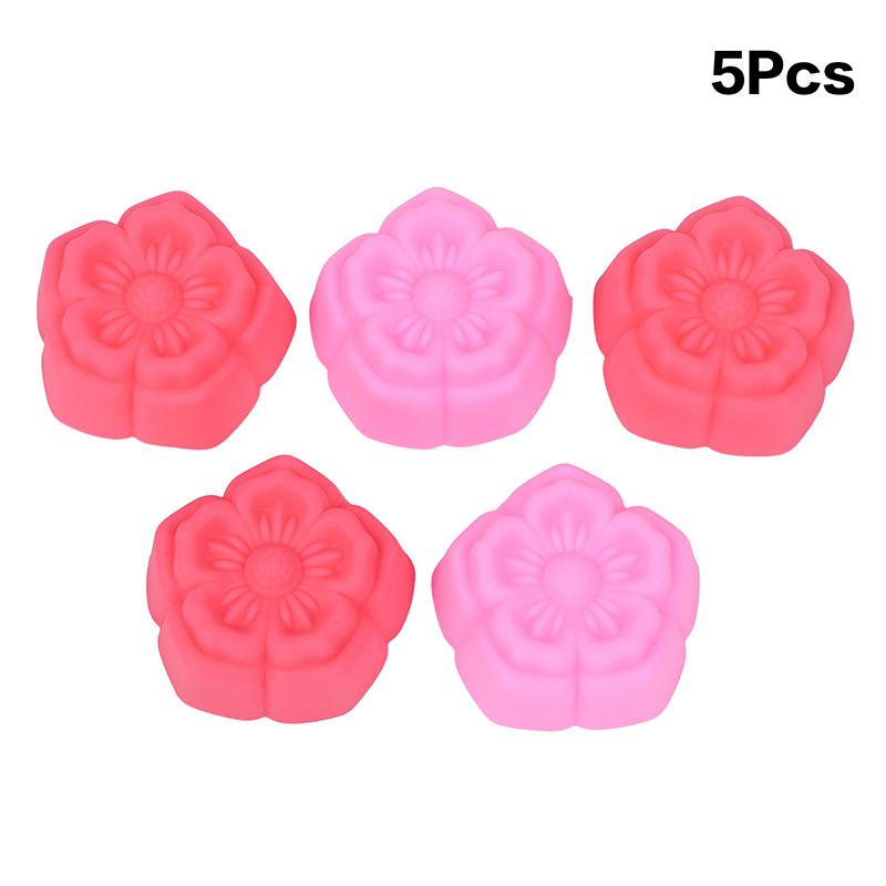 5Pcs 5Cm Various Flower Designs Silicone Muffin Cake Mold Baking Cups Chocolate Pudding Ice Mould Cupcake Tools Diy Kitchenware