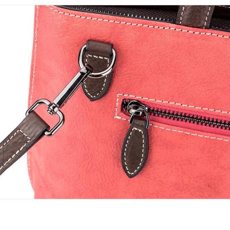 Johnature Retro First Layer Cowhide Luxury Women Handbags Genuine Leather Large Capacity High Quality Shoulder Bags