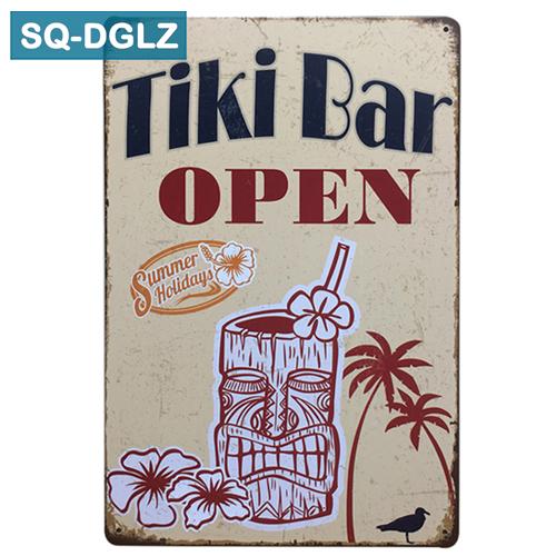 [SQ-DGLZ]Bar Open Time Metal Sign Bar Wall Decor Vintage Metal Crafts Home Decor Painting Plaques Art Poster