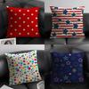 Stars Fashion Cushion Cover Natural Linen Organic Fabric DoubleSided Printing Sofa Home Decor Gift Pillow Case