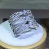925 Silver Luxury Bridal Marriage Rings Special-interested Dazzling Crystal CZ Stone Simple Stylish Women Trendy Jewelry Rings