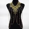 Gold Lace Trim Multi-Layer Fashionable Tassel Necklace For Women Body Chain Jewelry Accessory Elegant Trendy Jewelry
