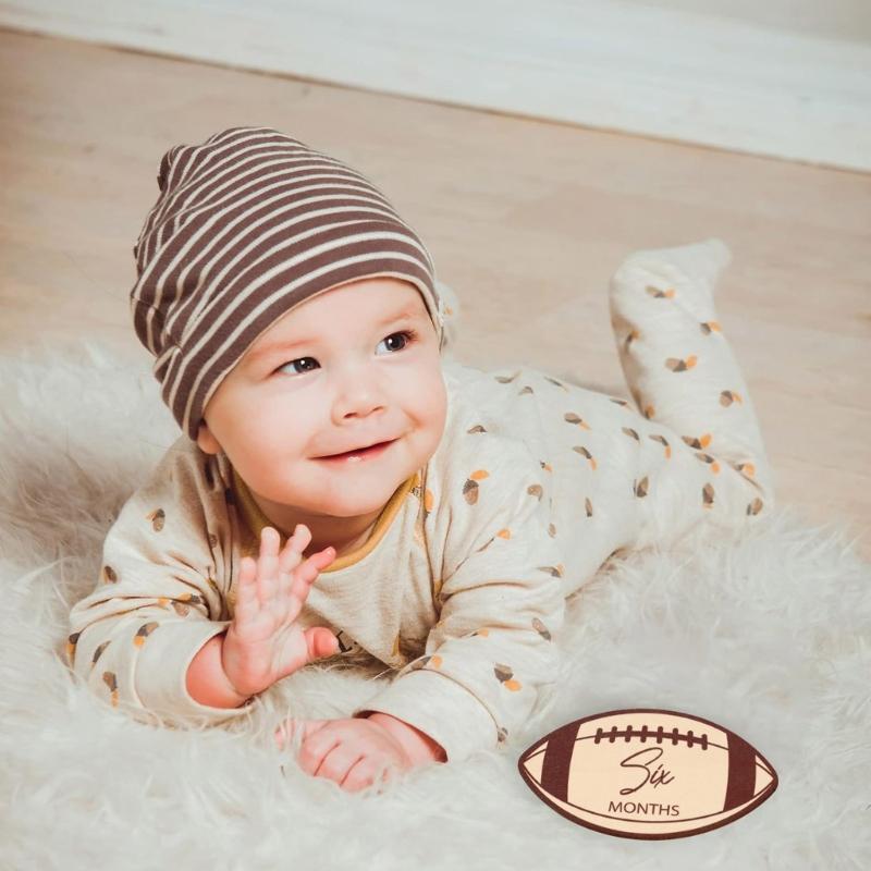 Baby Monthly Milestones Marker Discs Set with Stand and Bag Photo Props Baby Announcement Sign Gift for Infant Boy Girl