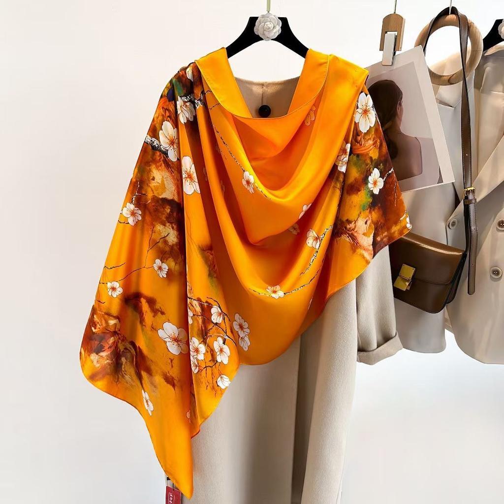 Women's New Style with Shirts In Autumn and Winter  Fashionable and Versatile Silk  Light Luxury Gift for Mother Scarf