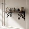 Gothic Home Accents 2Pcs Spider Web Corner Metal Wall Art, Signs Outdoor Decor, Unique Garden Hanging Minimalist Aesthetic Sculpture for Living