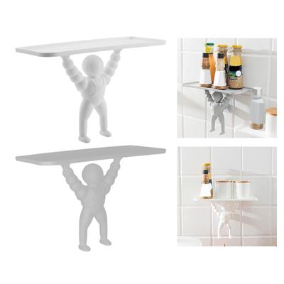 Astronaut Modeling Wall Mounted Bathroom Shelves Shelf Shower Hanging Basket Shampoo Holder WC Kitchen Seasoning Storage Rack