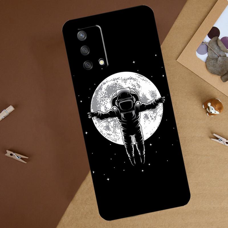 Aesthetic Space Moon Astronaut For Oppo A18 A38 A58 A78 A98 A40 A60 A80 A74 A94 A54 A16 A76 A96 A15 A57S A17 A77 Phone Case