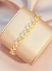 Emmaya 1 Piece Fashion Gold Leaf Bracelets for Women Shinny Marquise Cut Cubic Zirconia Bridal Wedding Party Jewelry Gifts