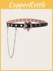 Belt Women Leather Look Punk Metal Decorative Fashion For Students