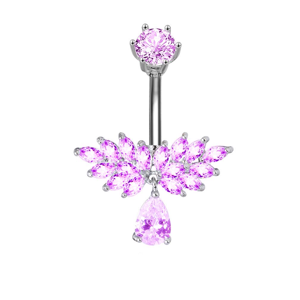 Bauchnabelring aus Edelstahl mit Zirkonia-Einlage, Körper-Piercing-Schmuck