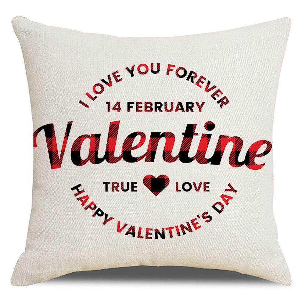 Valentine's Day Pillow Cover New Letter Love Sofa Cushion Cover Short Plush Cushion Pillow