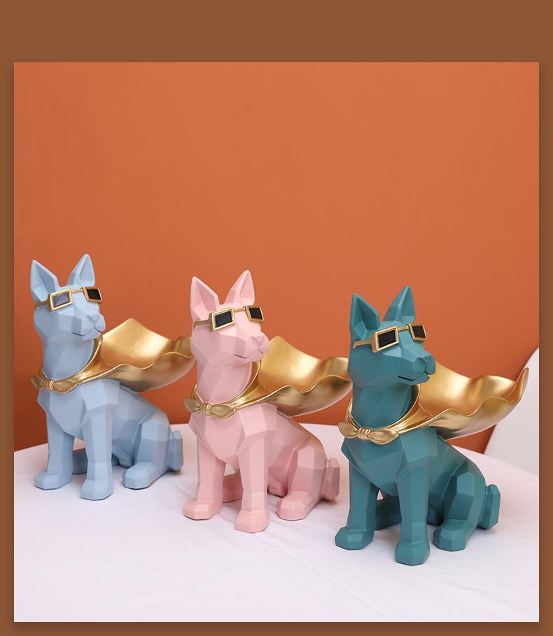 Nordic Doberman Trendy Glasses Desktop Ornament and Candy Storage for Entryway Shoe Cabinet Decor