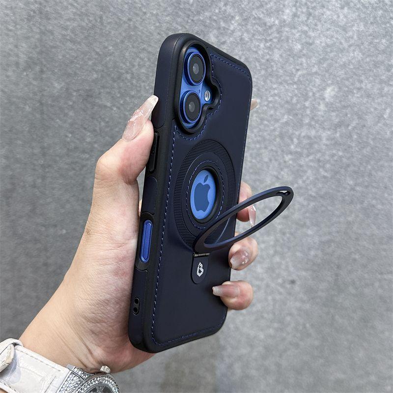 Dotyczy etui na telefon komórkowy Apple 16, Nowy skórzany niewidoczny magnetyczny uchwyt ssący iPhone 15/14/13 12 Odporny na upadki Biznesowy