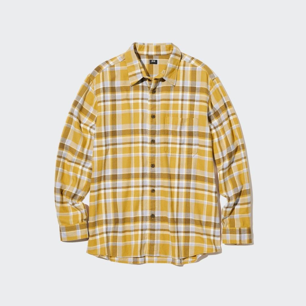 

UNIQLO JAPAN Фланелевая рубашка в клетку, стандартный воротник, длинные рукава
