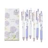 6Pieces Retractable Flower Print Gel Pen 0.5MM Quick Drying Smooth Writing for Writing Noting Journaling Office Supplies