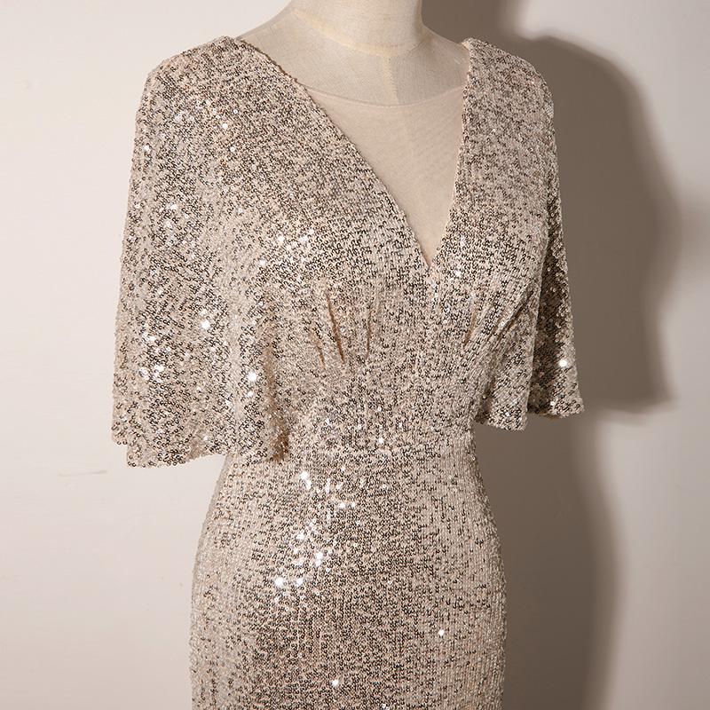 

Элегантное вечернее платье цвета шампанского «рыбий хвост» 2024 для женщин - Высококлассный банкетный стиль Extra Large