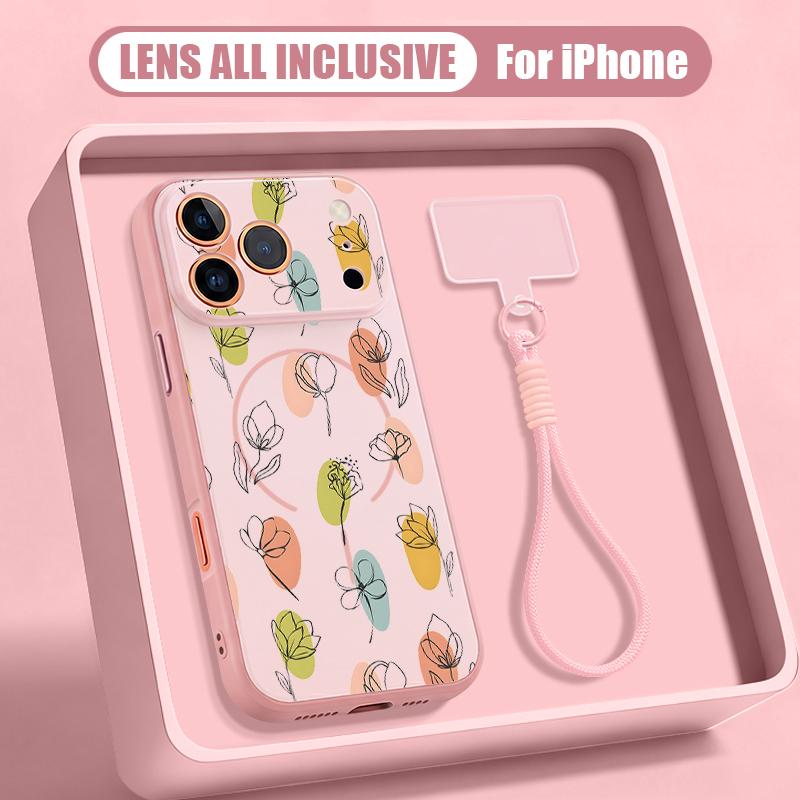 Astronaut Cartoon Pattern Hand Strap Case For iPhone 17 Pro Max iPhone 16 15 14 13 Pro Max Magnetic For Magsafe Hybrid TPU+PC Matte Cover