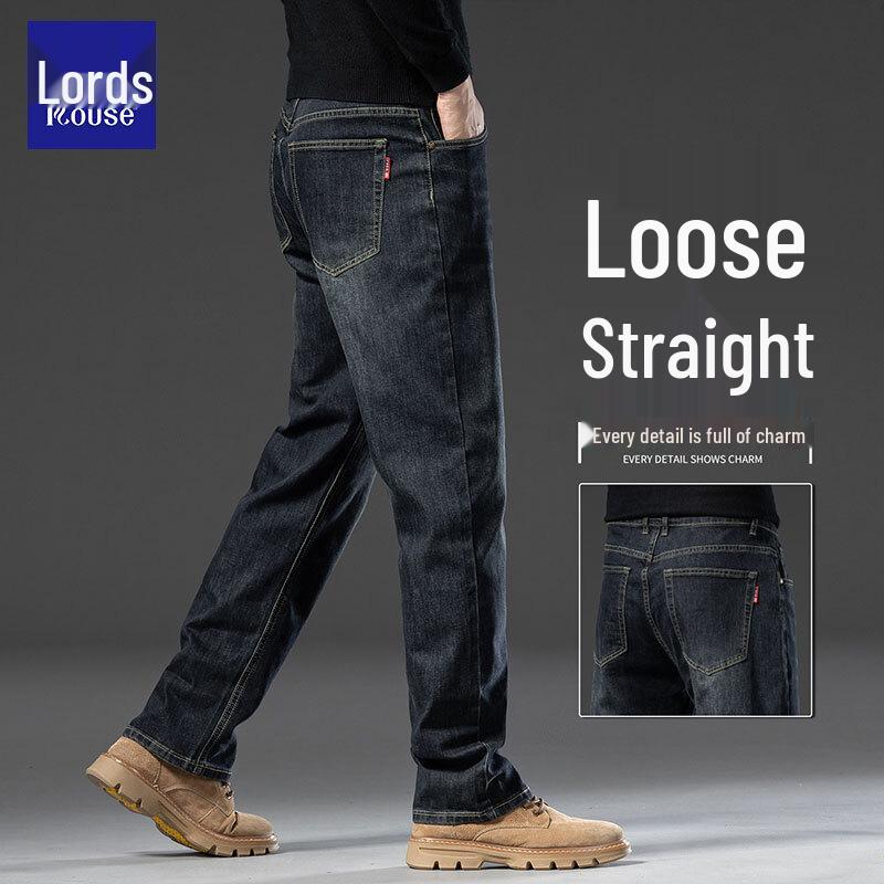 Loz 2026 Men's High-Waist Loose Straight Fit Stretch Jeans