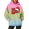 Women's Sweatshirts Round Neck Long Sleeve Christmas Printed Top Solid Color Hoodie