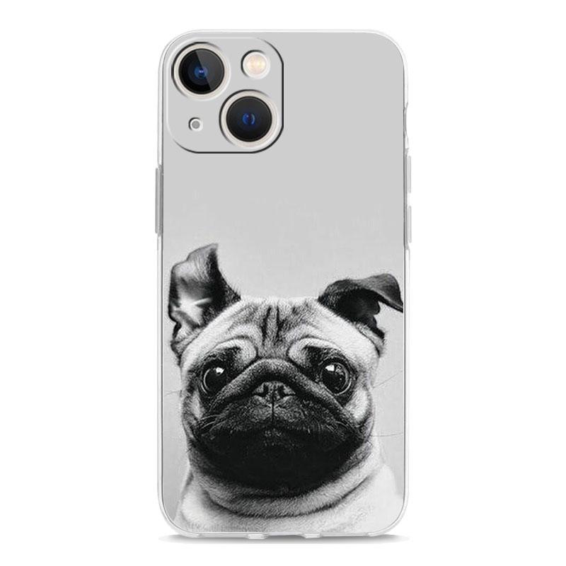 Phone Case For iPhone 17 Cases iPhone Air 16 15 12 13 14 Pro Max 7 8 Plus 16Pro iPhone11 Soft Cover Animal Pug close up