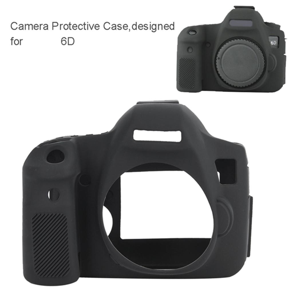 Soft Silicone Camera Case Protective Cover Skin for Canon 6D (Black)