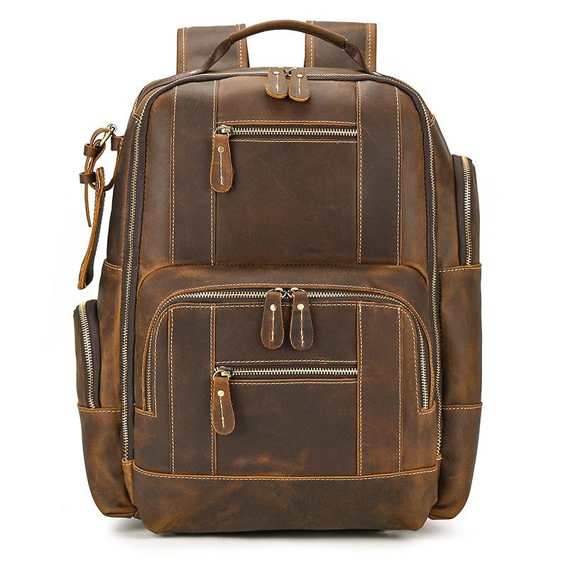 Vintage Men's Backpack Crazy Horse Leather Backpack
