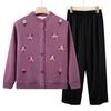 Middle aged lamb wool sweater female grandmother autumn and winter clothing mother fleece cardigan old lady thermal top jacket