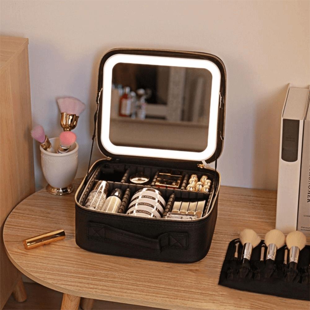 Adjustable Cosmetic Organizer Bag Waterproof Makeup Artist Bag  Travel Use