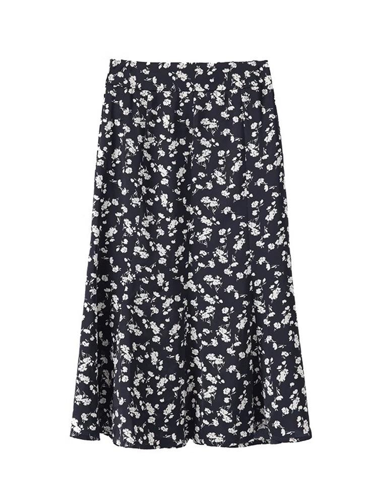 Elegant Women's High-Waisted Floral A-line Skirt - Spring/Autumn 2026 Collection