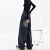 Dark Blue High-Waisted Retro Denim Jeans - Women's Summer Straight-Leg Casual Fit