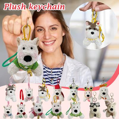 Cute West Plush Pendant Bag Ornaments Cartoon Puppy Plush Doll Keychain Accessories Creative Gift