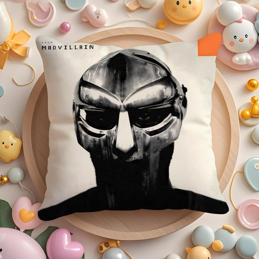 Mf D-Doom Madlib Cushion Cover Plush Fabric Soft Double-Sided Printed Sofa Pillow Case Colorfast Home Decor Gift