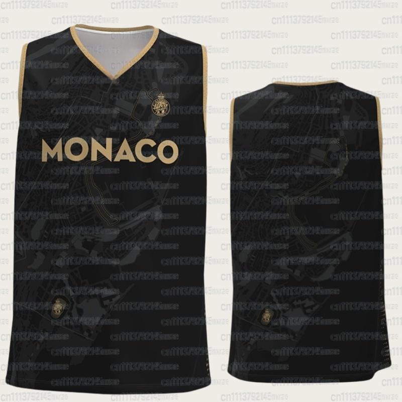 2026 3D Printed AS Monaco Basketball Suit, Basketball Sports Vest, Basketball Training Suit, Fan Exclusive Home Matching Jersey