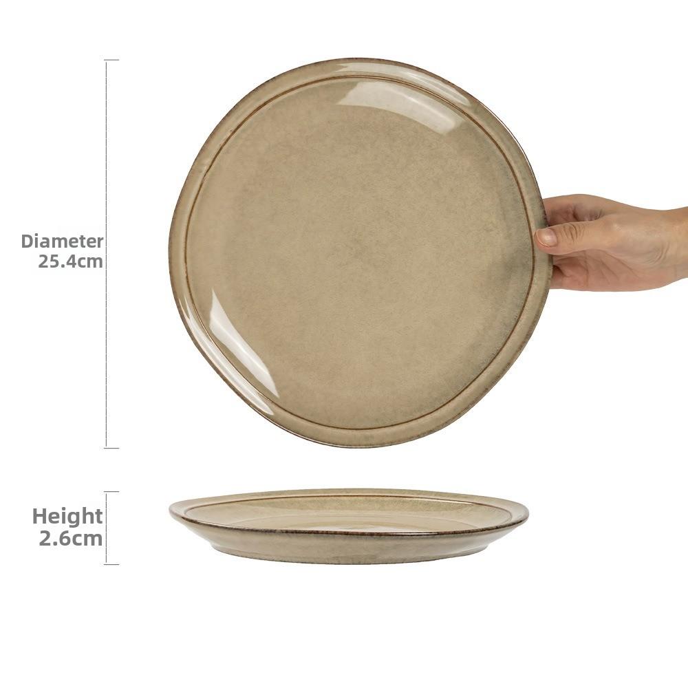 1 Stück Retro Runde Salat Nudel Schüssel Japanischer Stil Keramik Material Gute Qualität Suppenschüssel Geschirrset Haushaltswaren