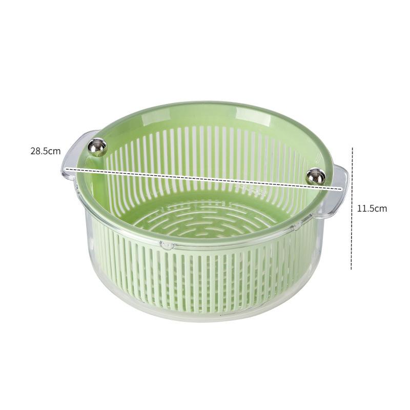 

Drain Basket Simple Kitchen Double Layer Vegetable Basket Fruit and Vegetable Drain Basket Kitchen Vegetable Basin Dump Basket світло-зелений колір