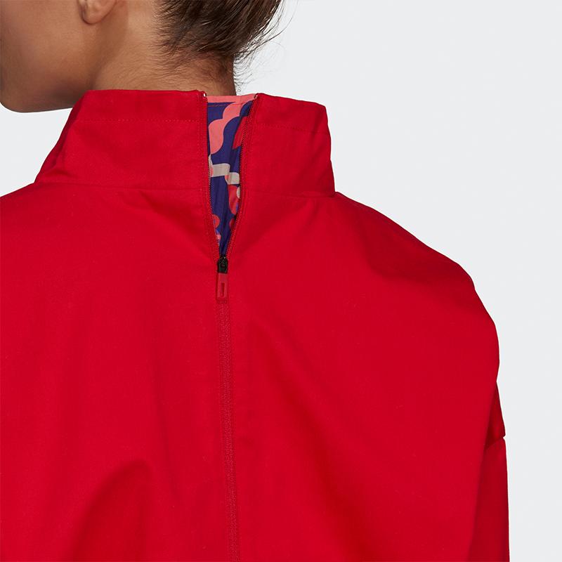 Adidas Cny Jacket Light Color Block Floral Print Stand Collar Sports Jacket Women Jackets Light-Crimson GS2402