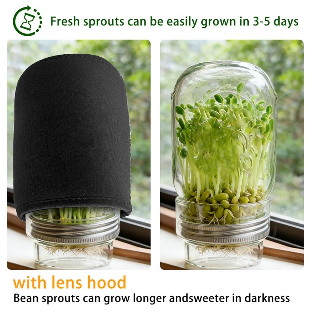 Mung Bean Sprouts Growing Jar Kit, for Gardeners Beginners Kitchen Countertop Windowsill Pantry Shelf Home Apartment Office