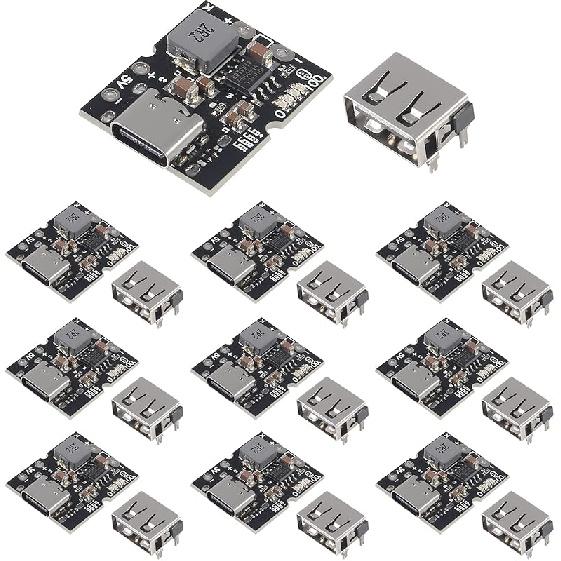 10PCS Type-C USB 5V 2A Boost Converter Step-Up Power Module Lithium Battery Charging Protection Board LED Display USB for DIY Charger (USB is