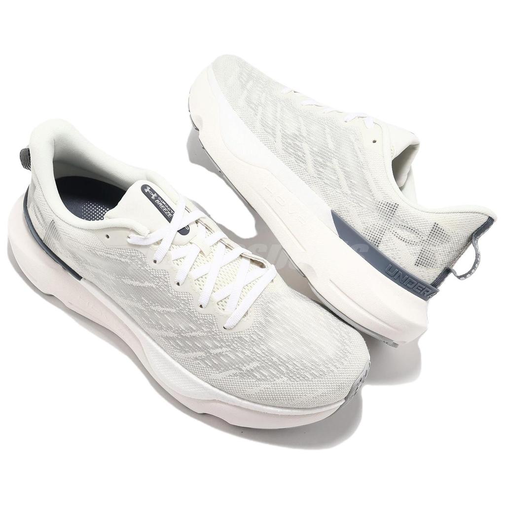 Under Armour HOVR Infinite Pro Breeze - White Quartz Men Sneakers Cream Mod-Grey Gravel 3027187-302